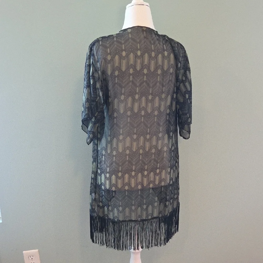 LuLaRoe Sheer Black Kimono